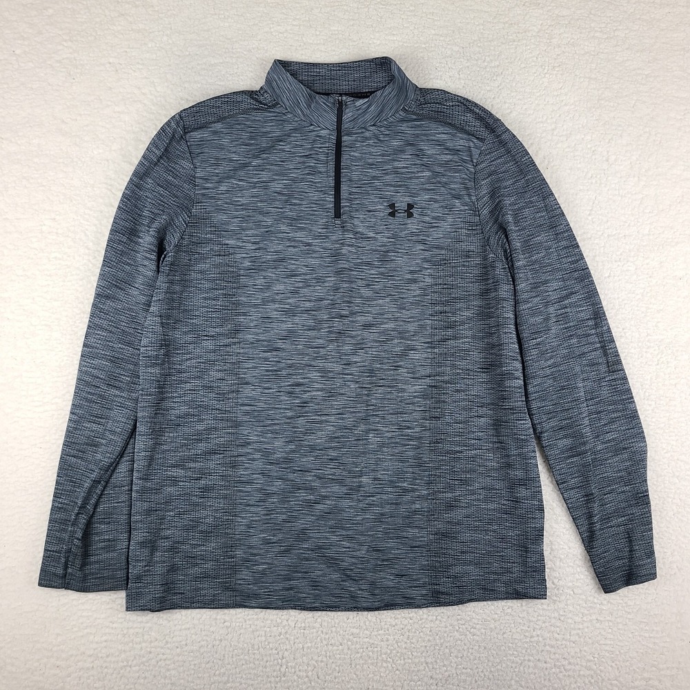Under Armour Sweater Mens 2XL XXL Blue Fitted Heatgear Threadborne Performance